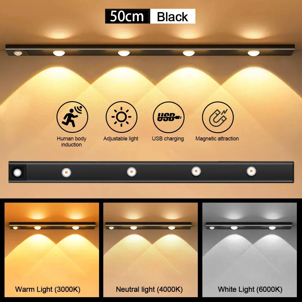 Motion Sensor Light  Sensor Lamp Wireless Ultra Thin USB   Kitchen Cabinet Bedroom Wardrobe Indoor Lighting Night Light Sign Led