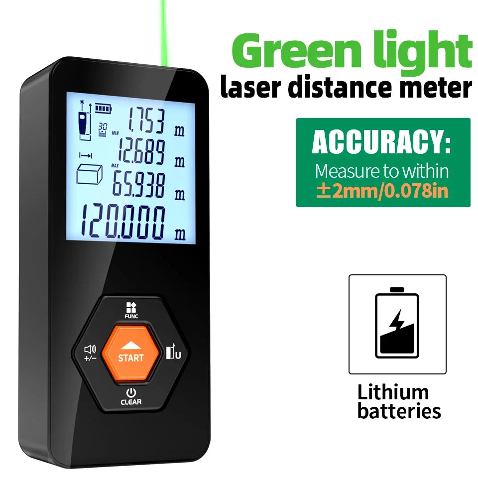 Aicevoos Green Light Digital Laser Rangefinder 50M70M100M120M Green Beam Laser Distance Meter Trena Laser Tape Measure Roulette