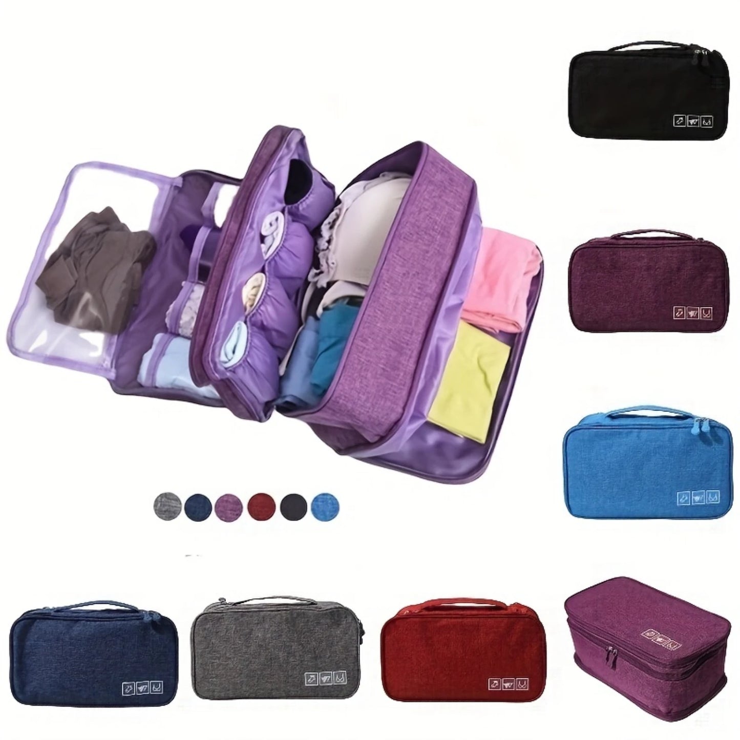 Lightweight Portable  Bag, Solid Color Simple Large Capacity Polyester Clothes Protective Bag, Womens Fashion Casual Simple Pac