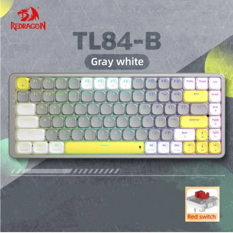 Redragon Ultra Thin Wired Mechanical Keyboard Slim Compact 84 Keys Gaming Keyboard W/Low Profile Linear Red Blue Switches