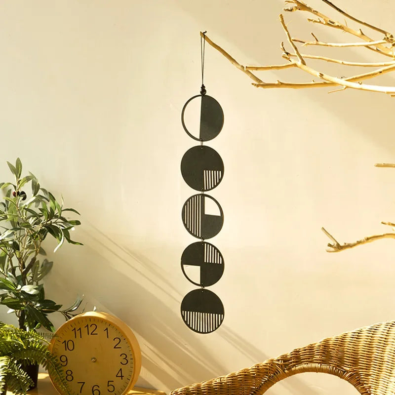 Wooden Moon Phase Garland Wall Decor Ramadan Decoration Boho Home Decor Bedroom Living Room Nursery Ornament Decor Craft Gift