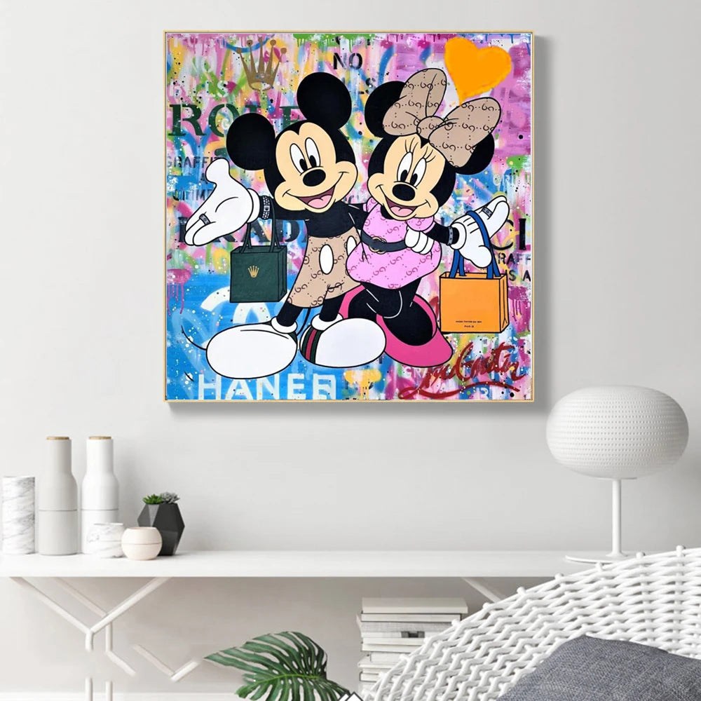 Donald Duck Graffiti Art Canvas Paintings on the Wall Art Posters and Prints  Fashion Luxury Street Art Picture Home Decoration