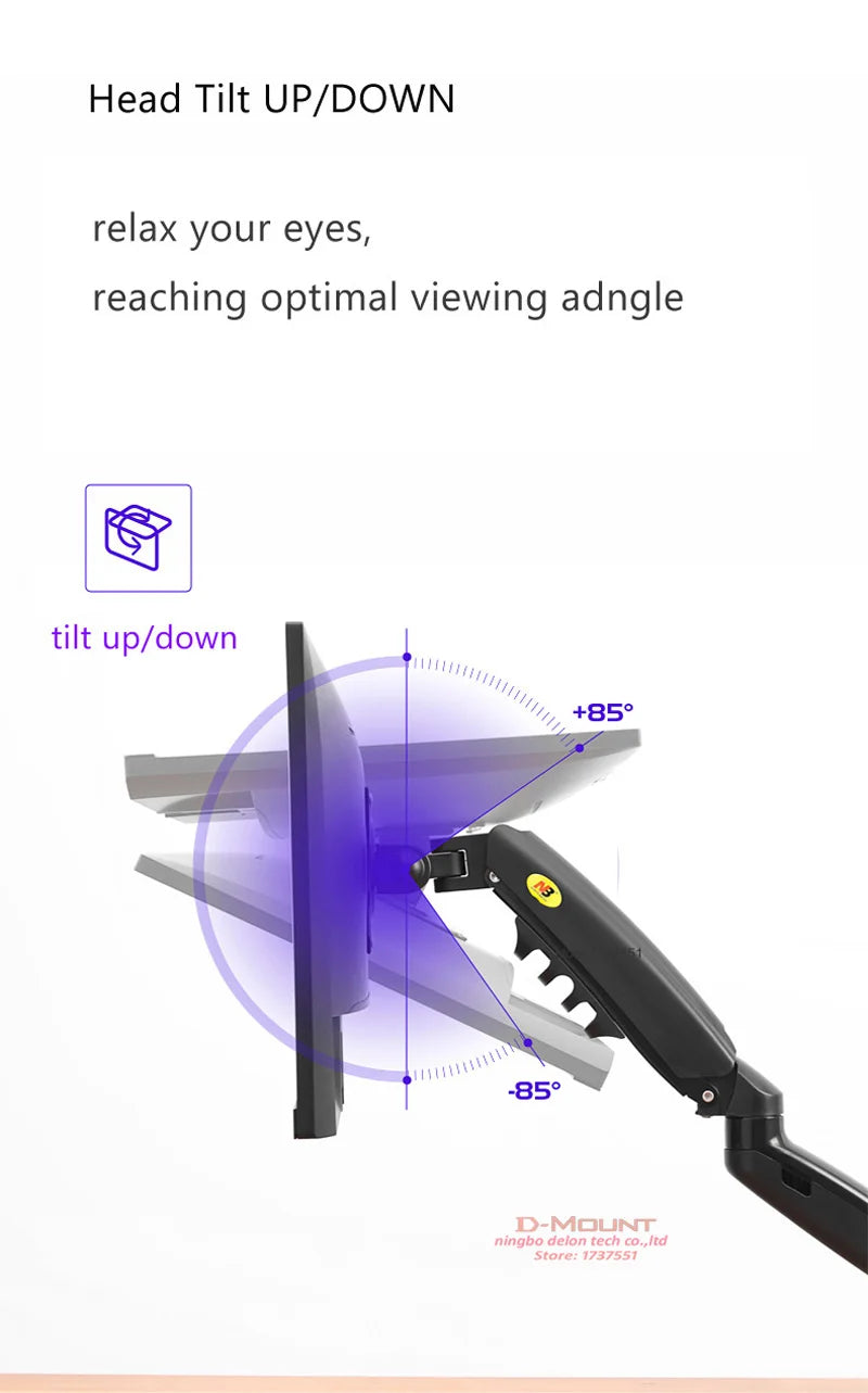 NEW NB F80 Desktop17-27" LCD LED Monitor Holder Arm Gas Spring Full Motion Gas Strut Flexi TV Mount Loading 2-9kgs