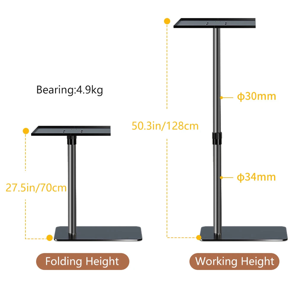 Ceiling/Floor Projector Support Stand Metal Holder Multi-angle Adjustable 360 ° Rotating Projector Bracket Film Video Projector