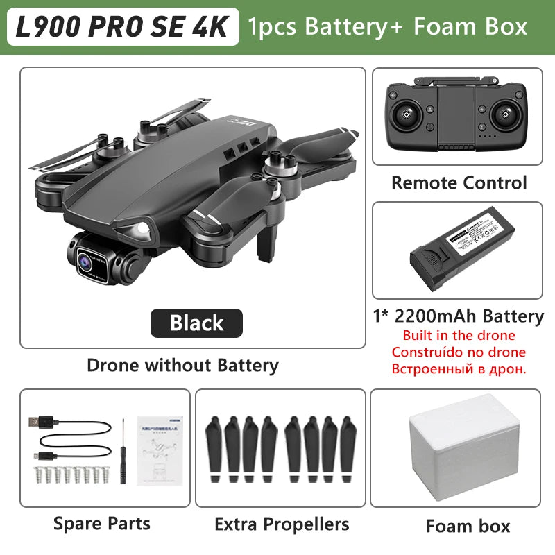 طائرة LYZRC L900 PRO GPS بدون طيار 4K احترافية عالية الدقة بكاميرا مزدوجة 5G WIFI محرك بدون فرشاة FPV طائرة رباعية المراوح قابلة للطي للتصوير الجوي