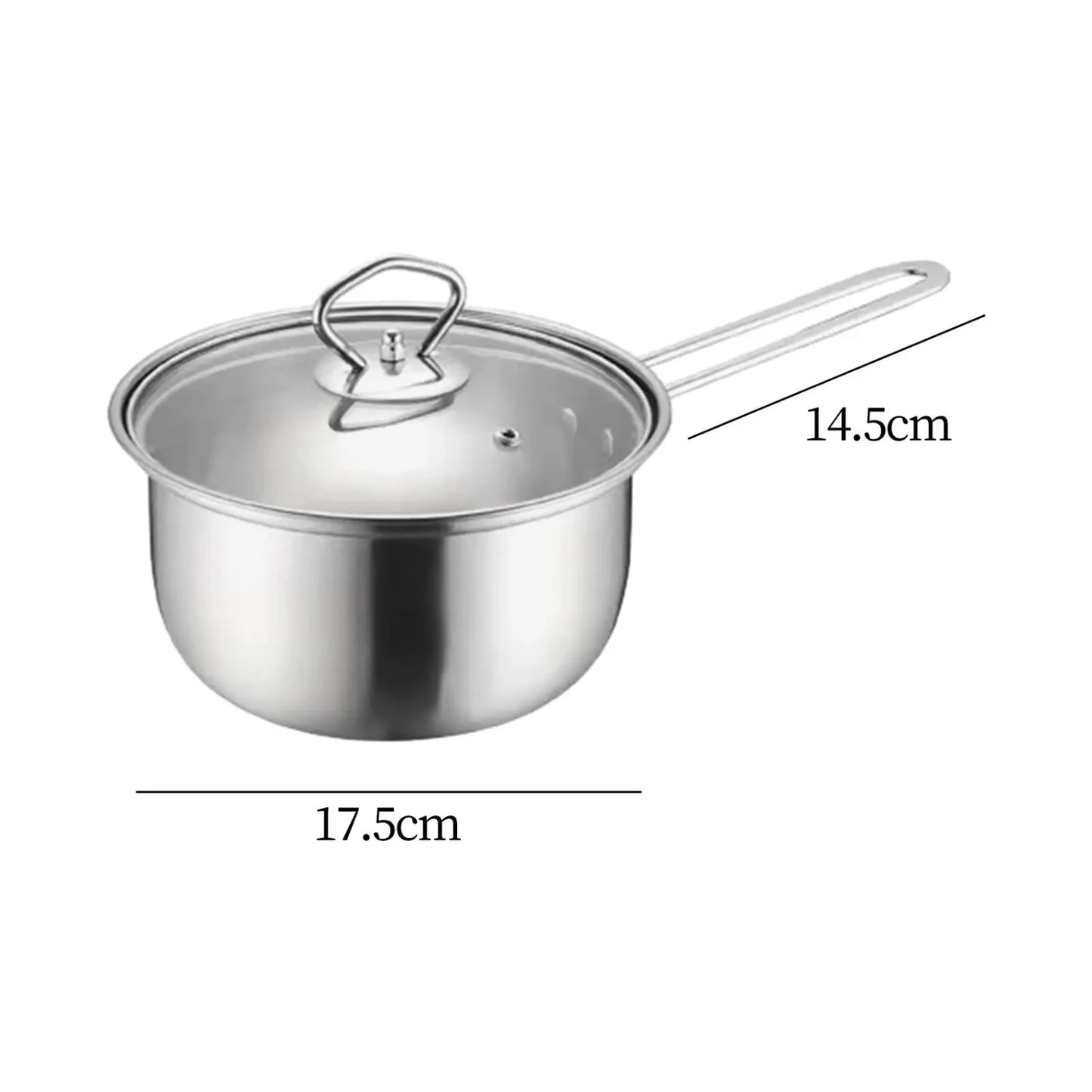 Stainless Steel Multifunction Milk Pot for Easy Cleaning, Kitchen Countertop Cafe Sauce Pan, Soup Pot, Saucepan