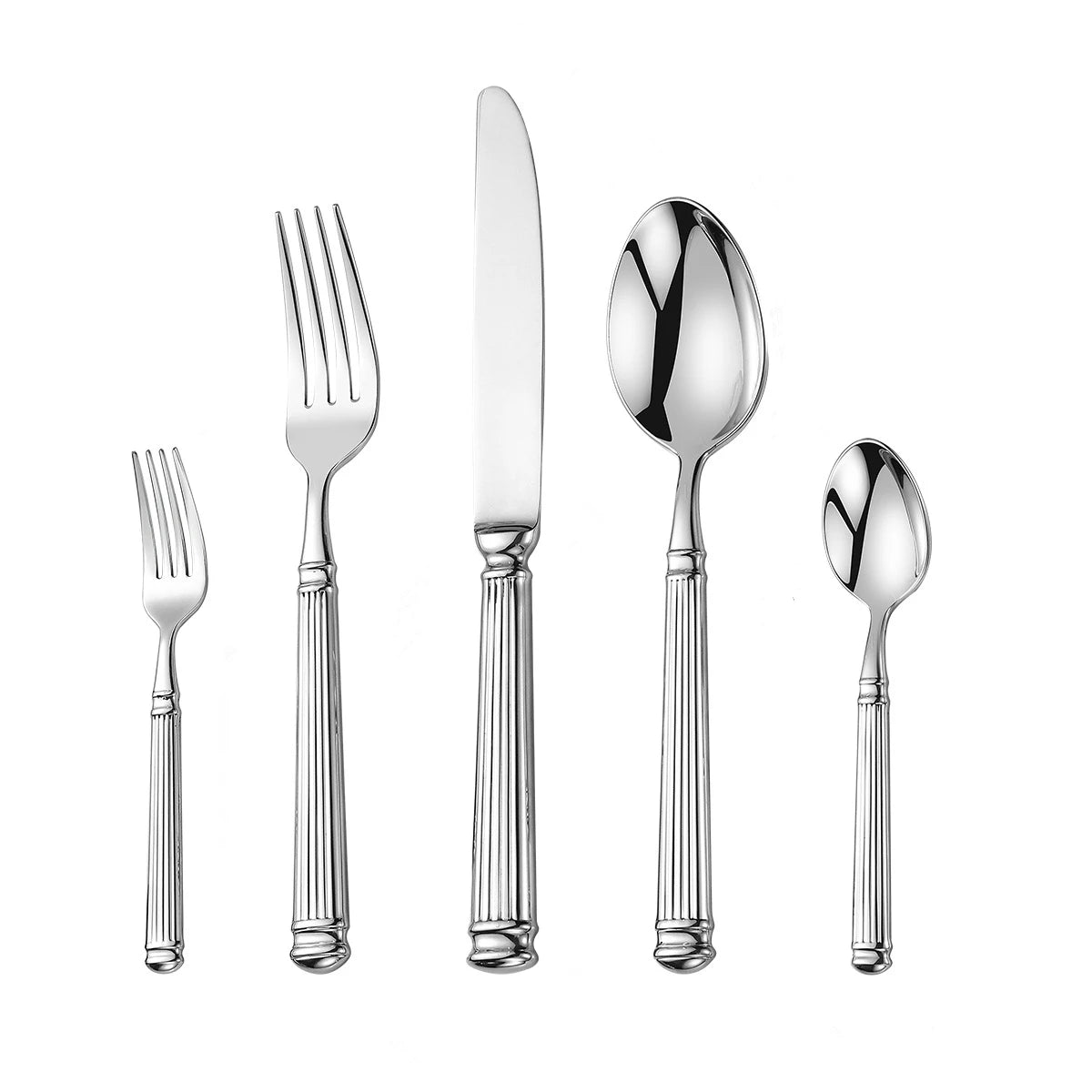 Europe Silver Luxury Fashion Cutlery Set 18/10 Stainless Steel Creativity Gift Roman Column Flatware 304 Drop Shipping