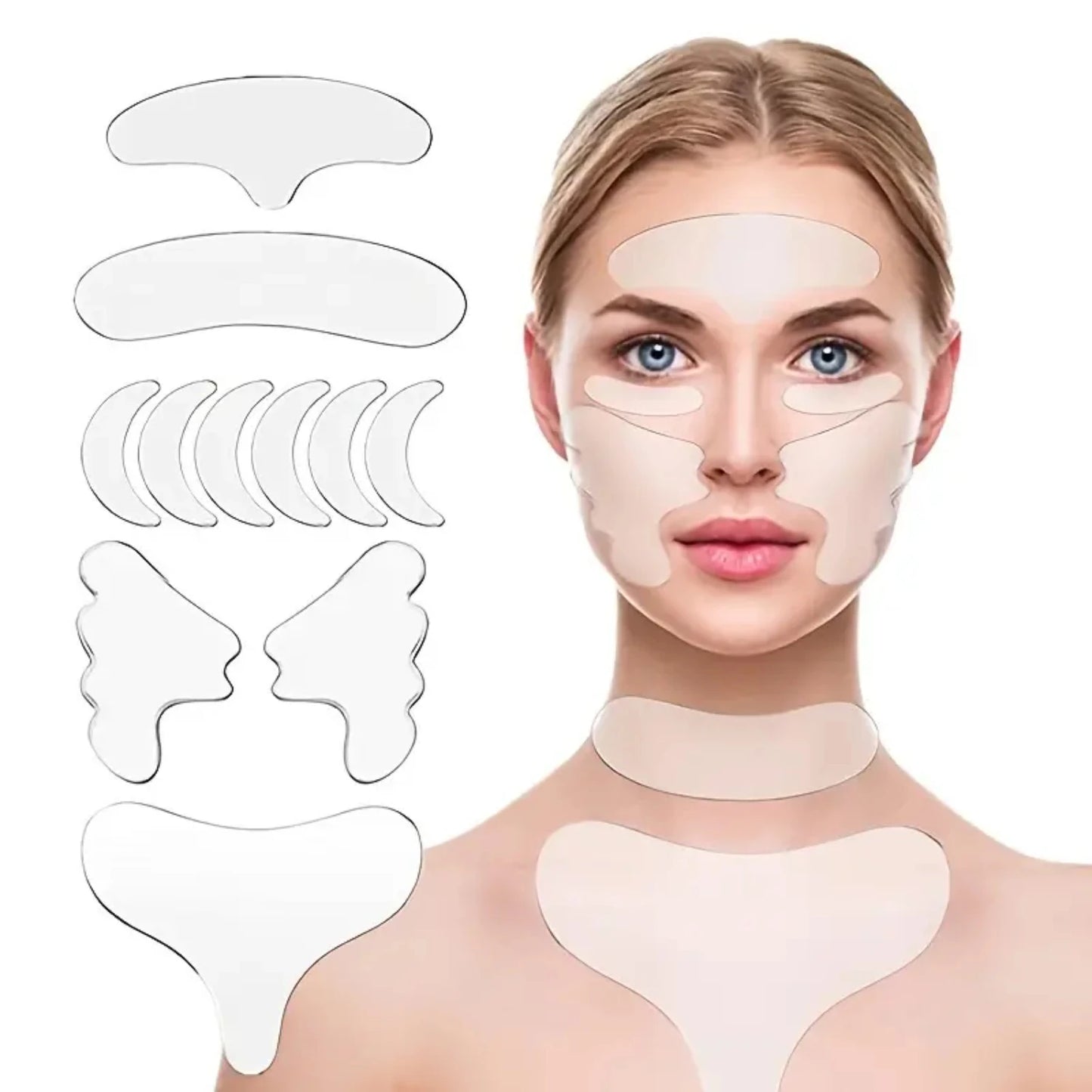 Advanced Anti-Ageing Wrinkle Smoothing Silicone Pad Treatment - Powerful 11pcs Kkylin Patches for Chest and Face - Large Size 8.