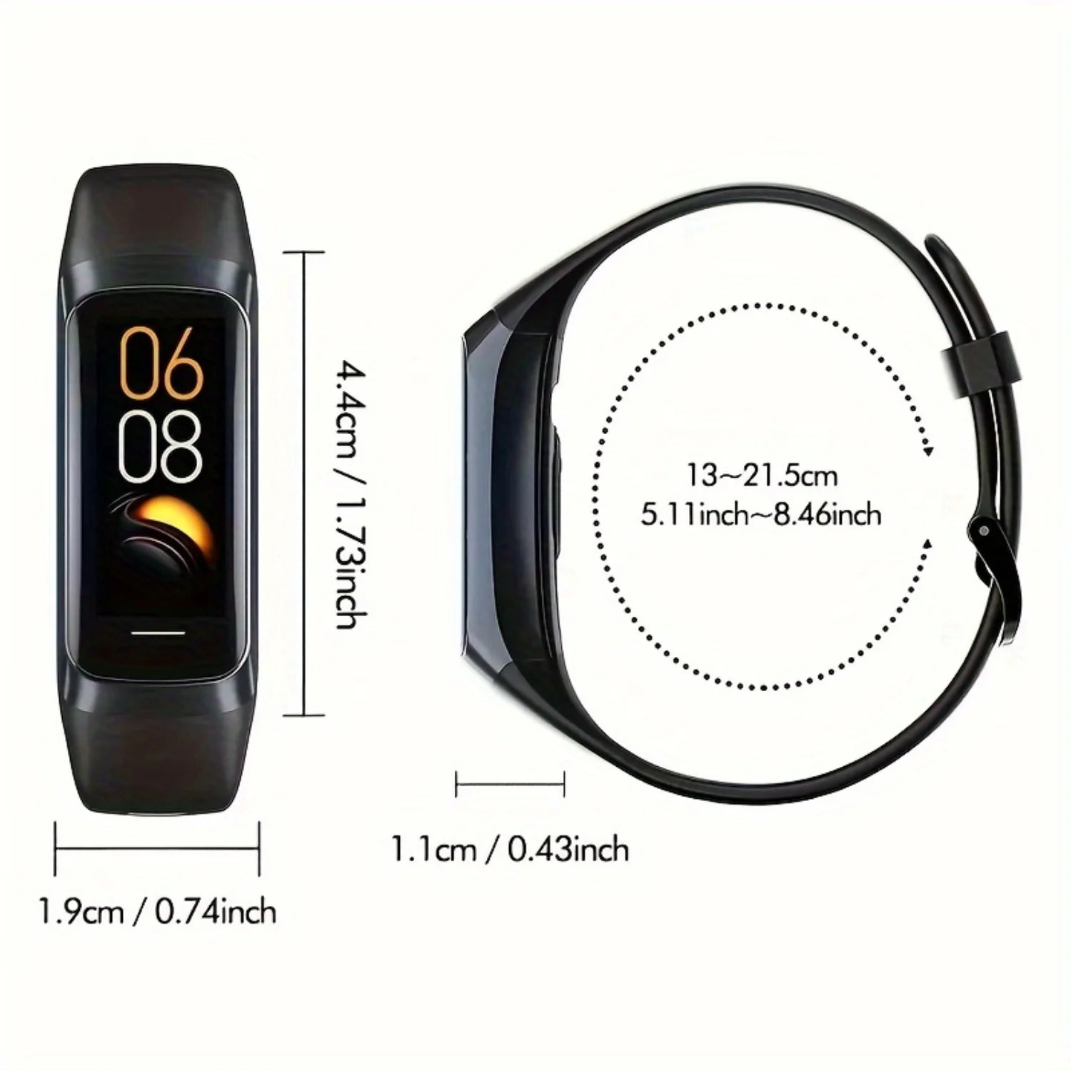 Fitness Smart Watch With Silicone Band, Waterproof Touch Screen Sports Smart Watch