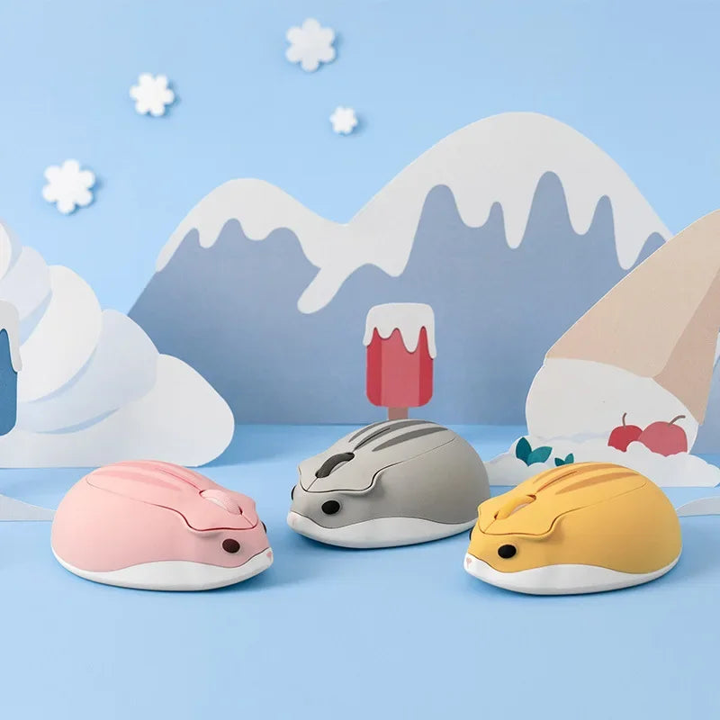 Free mouse pad 2.4G Wireless Cute Mouse Hamster Creative Cartoon Mause Ergonomic Mini 3D Optical Mouse