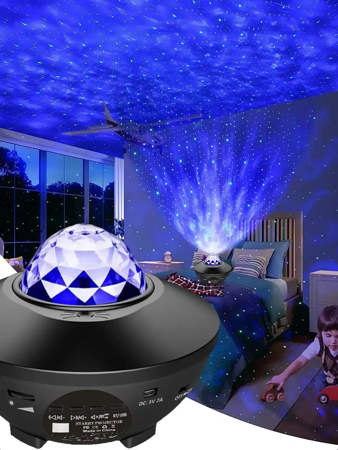 Starry Projector Galaxy Night Light with Ocean Wave Music Speaker Sky Light Projector for Bedroom Decoration Birthday Gift Party