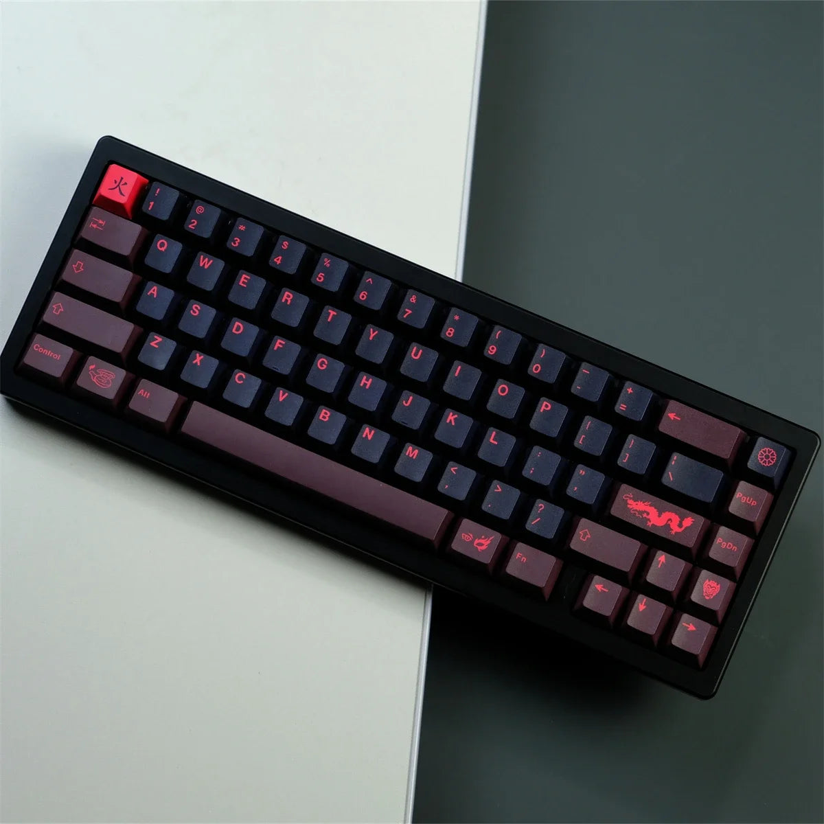 غطاء مفاتيح Red Dragon PBT الأصلي، ارتفاع، تصعيد، لوحة مفاتيح ميكانيكية مناسبة، مخصصة