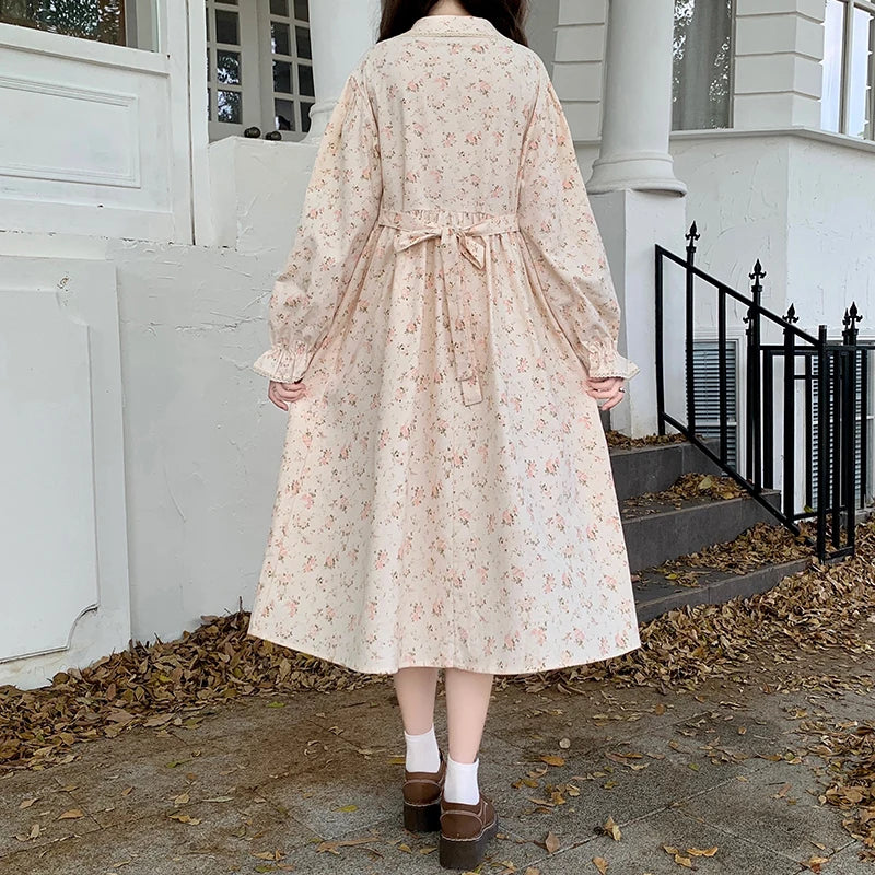 Mori girl elegant dress new spring autumn fashion long sleeve women sweet vestidos