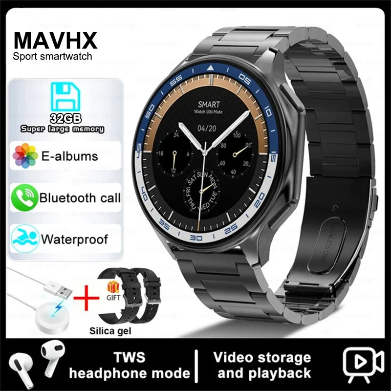 For Huawei Xiaomi New 32G RAM Memory Smart Watch Men 1.43 inch Local Heart Rate Bluetooth Call AMOLED 466*466 HD SmartWatch Man