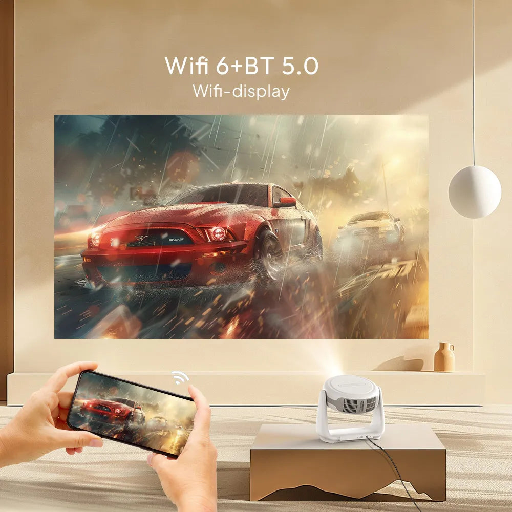 Vevshao A10 Smart Android 11.0 1080P Projector With 5G WiFi Lamp Portable Projectors 4K Support HD Video Home Theater Projector