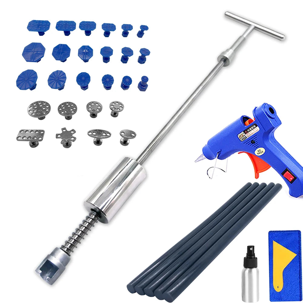 Metal Slide Hammer Car Dent Puller Removal Garage Tools Auto Body Repair Set Diy Hand Tools Suction Cup Take Out Buns