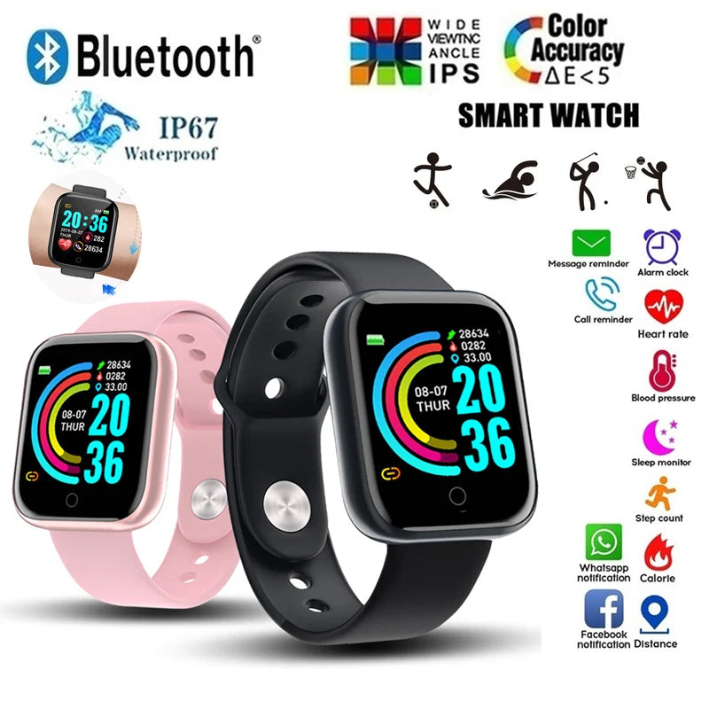 Y68 Color Screen Smart Bracelet Women's Men's Smart Watch D20 Heart Rate Blood Pressure Detection Multi-function Watch Bracelet