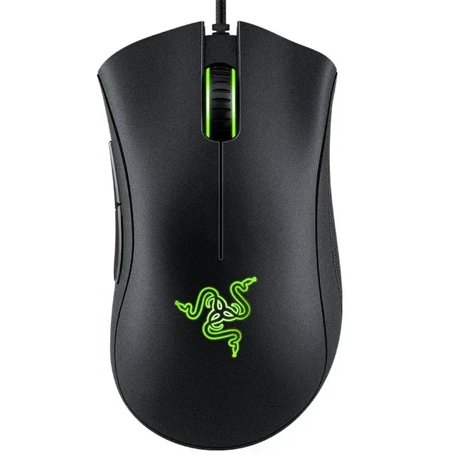 ماوس الألعاب السلكي الأصلي Razer DeathAdder Essential بدقة 6400 نقطة في البوصة ومستشعر بصري و5 أزرار مستقلة لأجهزة الكمبيوتر المحمولة واللاعبين