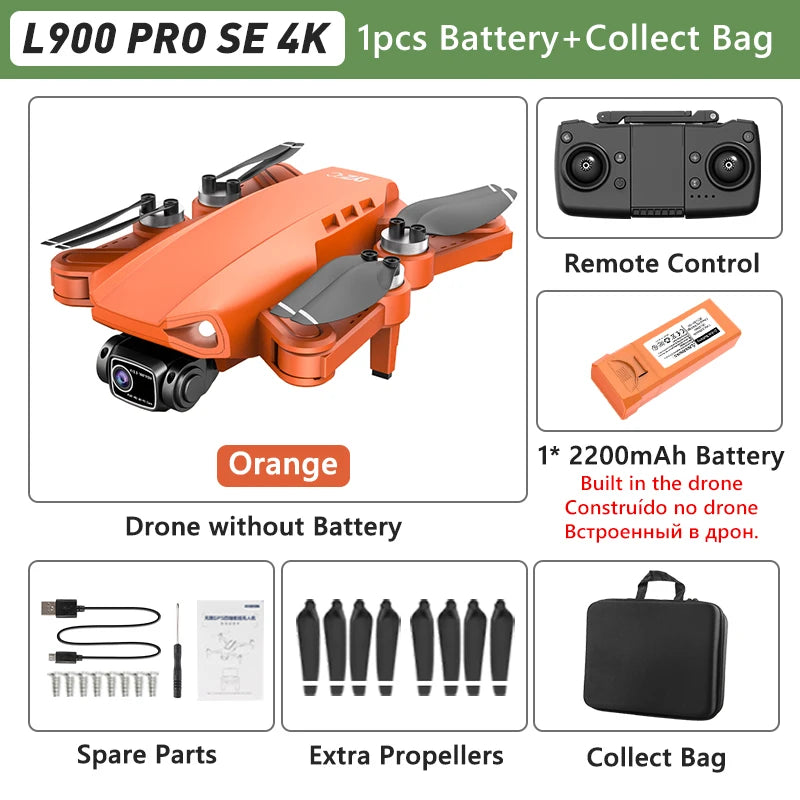 طائرة LYZRC L900 PRO GPS بدون طيار 4K احترافية عالية الدقة بكاميرا مزدوجة 5G WIFI محرك بدون فرشاة FPV طائرة رباعية المراوح قابلة للطي للتصوير الجوي