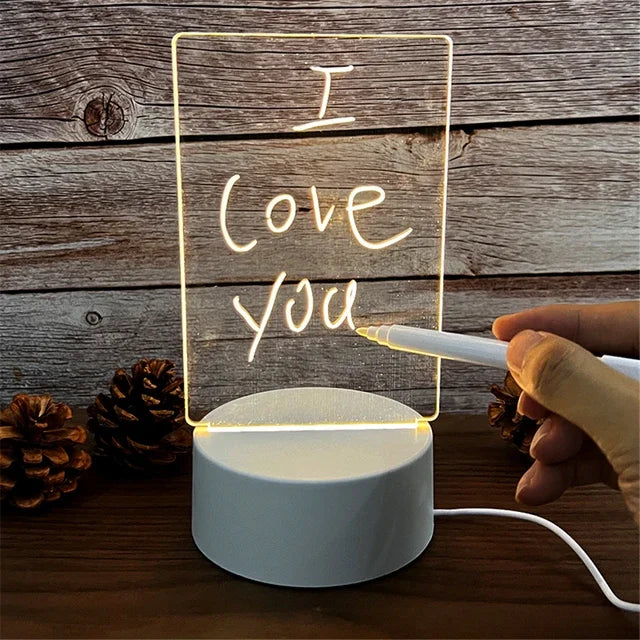 Transparent Message Board Night Light Glowing Memo Acrylic  Ambient Lights Daily Moment Note Board Erasable Room Decor Gift Sign