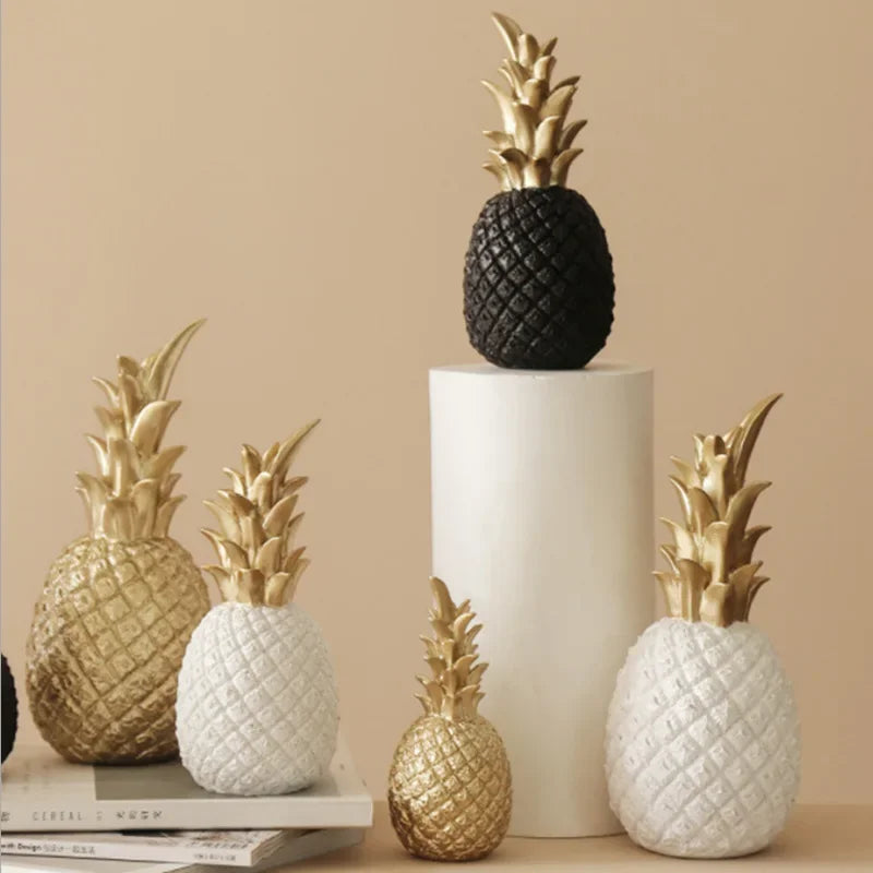 Gold Pineapple Craft Decoration Creative Nordic Fruit Pineapple Ananas Shape Home Living Room Porch Model Bedroom Desktop Decor