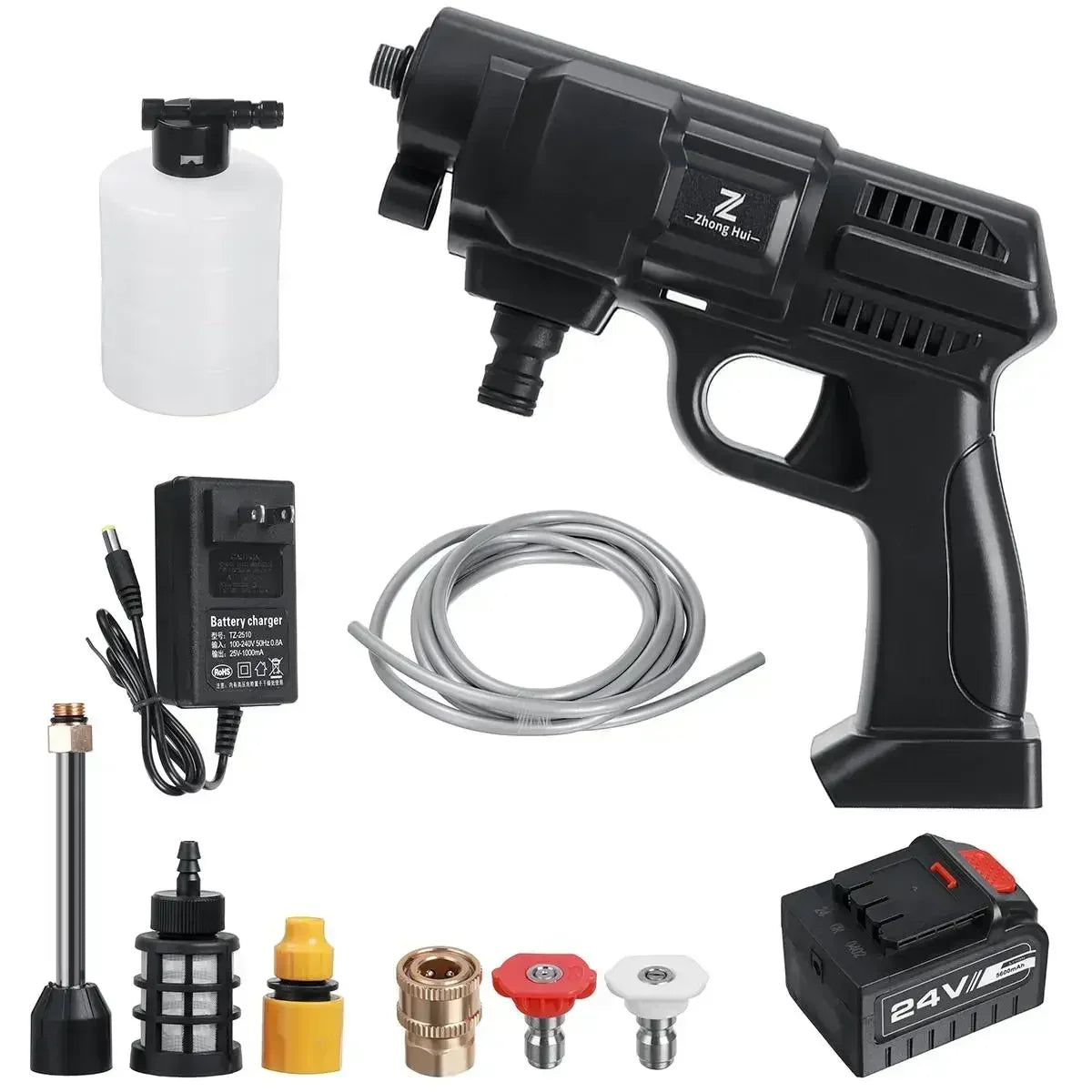 1000W 100Bar Wireless High Pressure Car Wash Washer Gun 7500mAh Foam Generator Water Gun Spray Cleaner Car Washing Machine