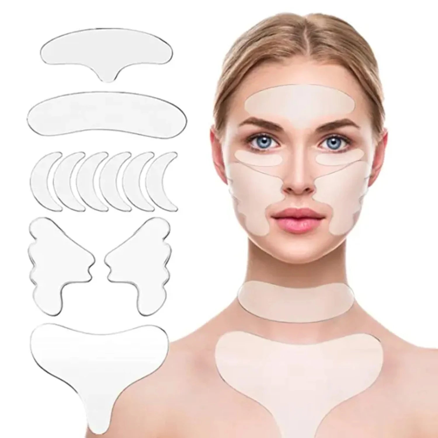 Advanced Anti-Ageing Wrinkle Smoothing Silicone Pad Treatment - Powerful 11pcs Kkylin Patches for Chest and Face - Large Size 8.