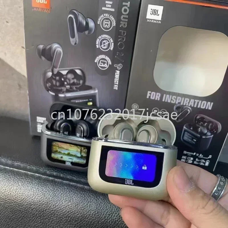 سماعات أذن رياضية ستيريو JBL Tour PRO 2 الأصلية اللاسلكية بتقنية البلوتوث مع شاشة LCD ذكية إصدار هونج كونج