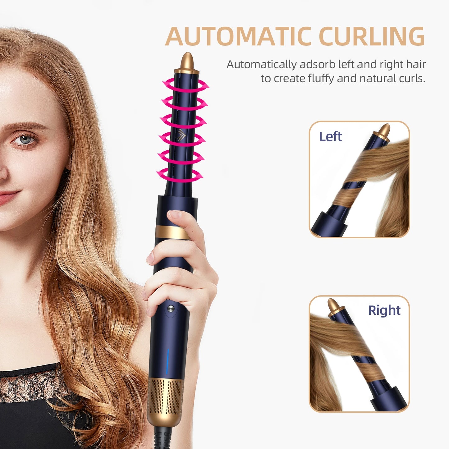 Hair Curler Dryer 6 in1 Air Styler & Hair Dryer for Straight & Wavy Hair Auto-Wrap Curlers Hair Staightener Blow Drier