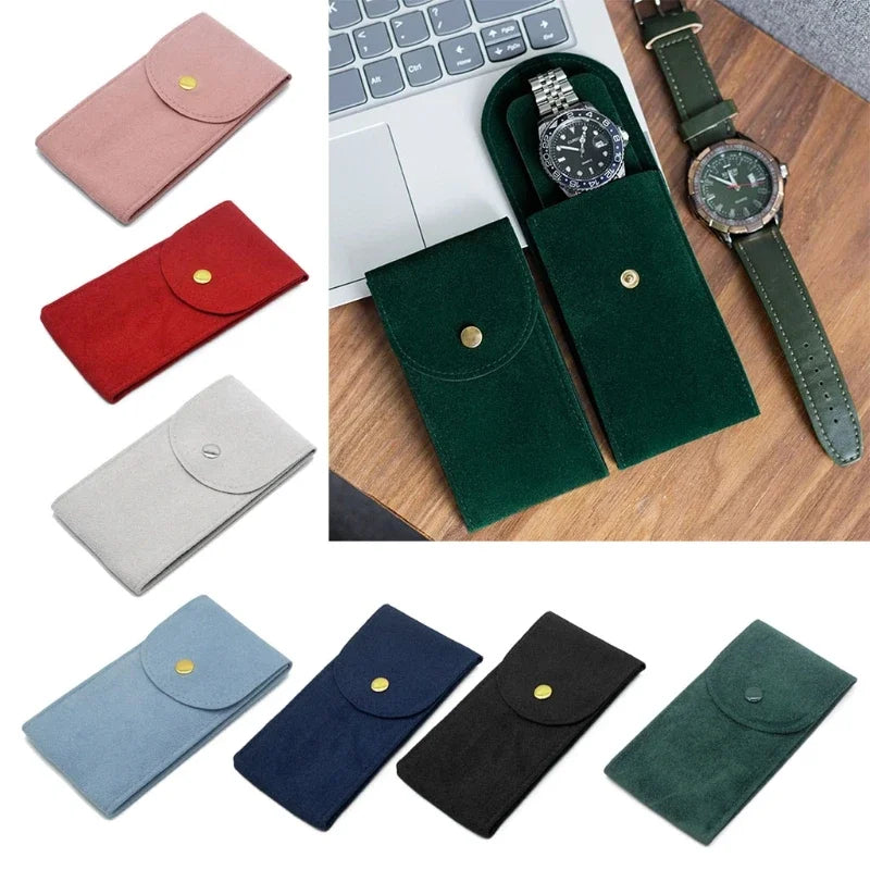 Portable Flannelette Fabric Watch Pouch Storage Bag Single Watch Travel Organizer Display Pouch for Men and Women Dropshipping