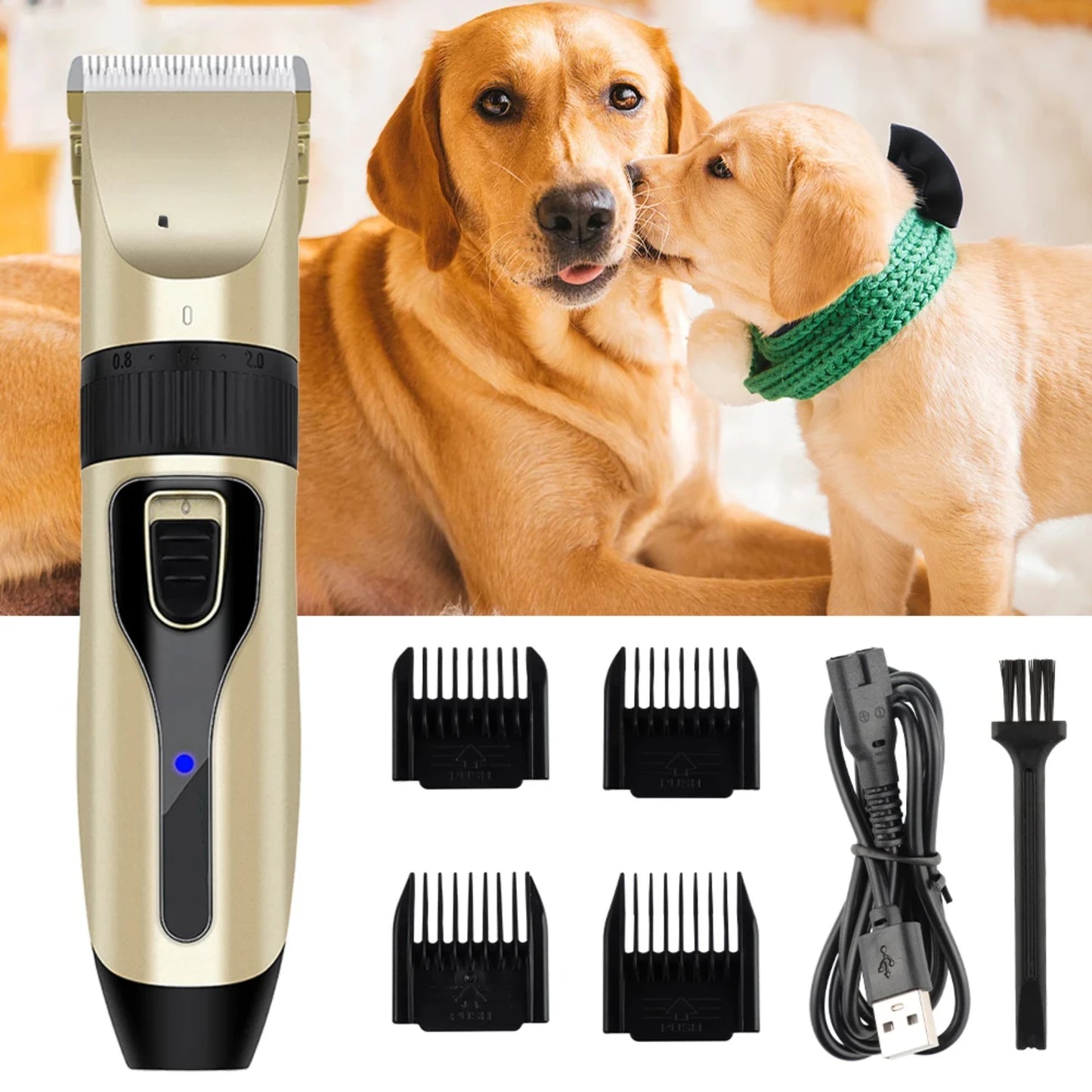 Dog Professional Hair Clipper Electrical Grooming Trimmer  Pets USB Rechargeable Shaver Low Decibel Animals Haircut Machine Pet