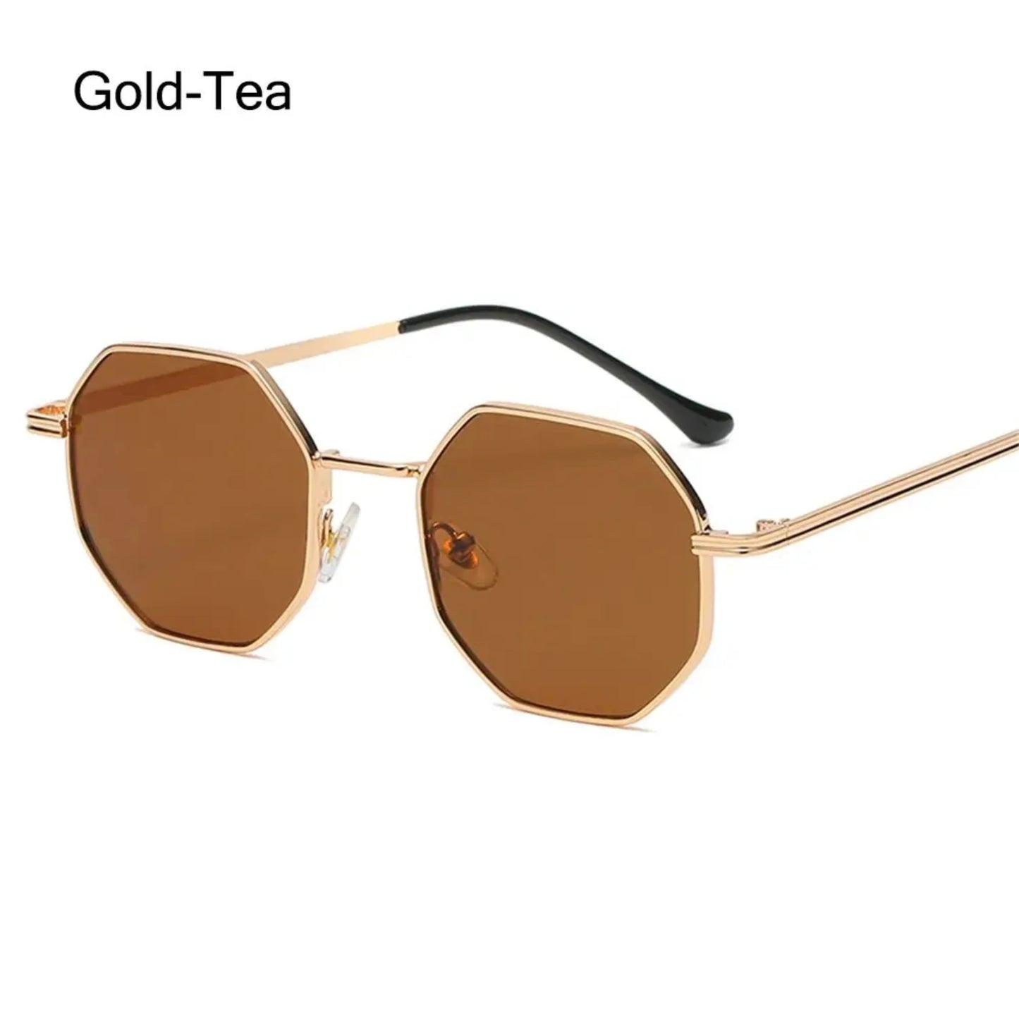 Retro Square Sunglasses  Men Women Fashion Small Frame Polygon Sun Glasses Vintage Metal UV Protection Sunglasses