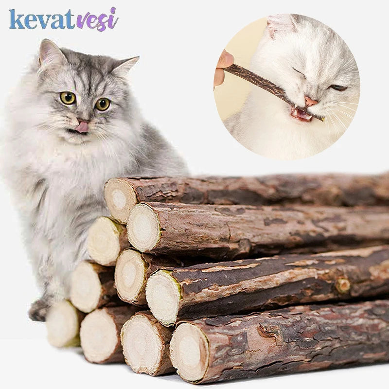 10pcs Cat Catnip Toys Natural Matatabi Sticks for Cats Pet Teeth Cleaning Toy Cat Chew Toy Kitten Silvervine Sticks Pet Supplies