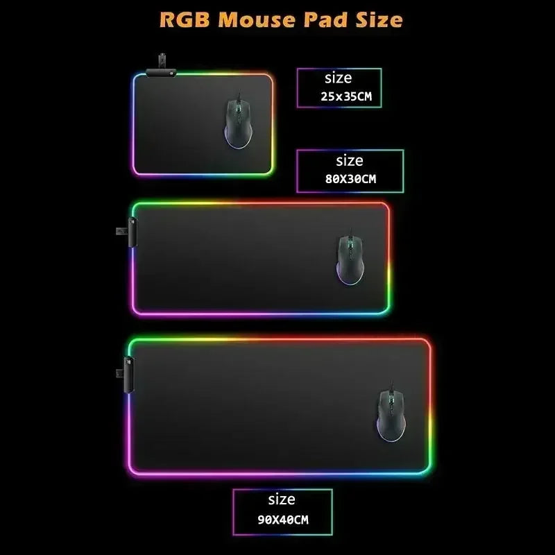 لوحة ماوس ألعاب XXL RGB جديدة من Dragon Cool Desk Mat عالية الدقة للألعاب بإضاءة LED كبيرة ووسادة ماوس للكمبيوتر الشخصي مع إضاءة خلفية