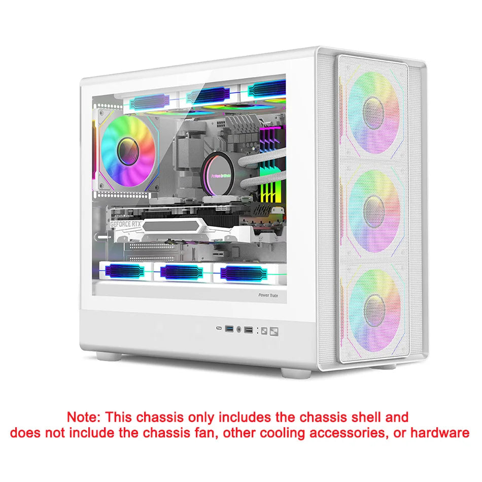 Power Train N1 MATX Desktop Case Vertical Glass Side Transparent Host Shell Support 360 Water-Cooled 420MM Graphics Card