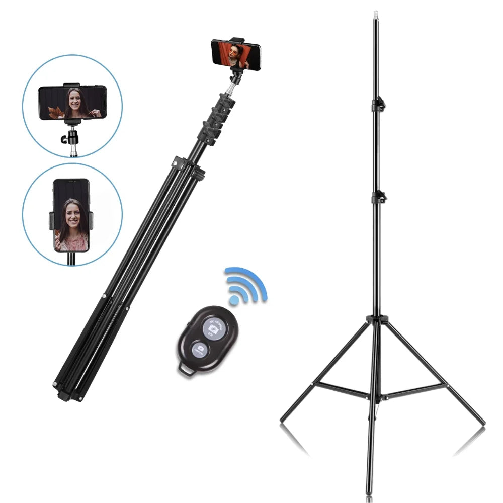 200CM Mobile Phone Live Support Photo Tripod Multi-Functional Video Recording Selfie Landing Tripod