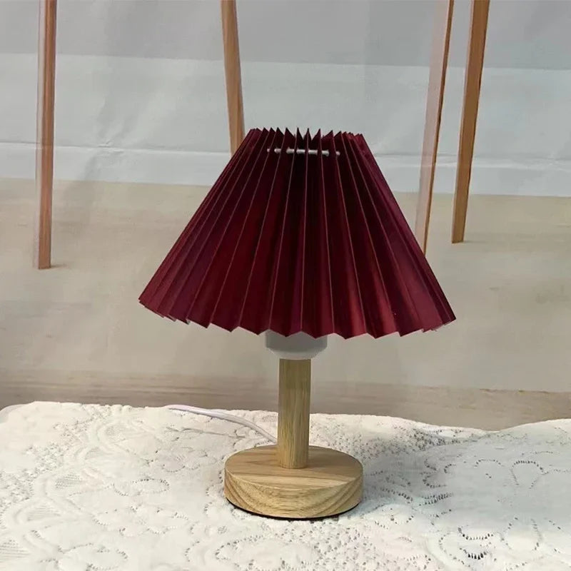 Nordic Pleated Table Lamp DIY Foldable 5V USB 220V Art Atmosphere Bedroom Bedside Night Light Home Decorate Rechargeable light