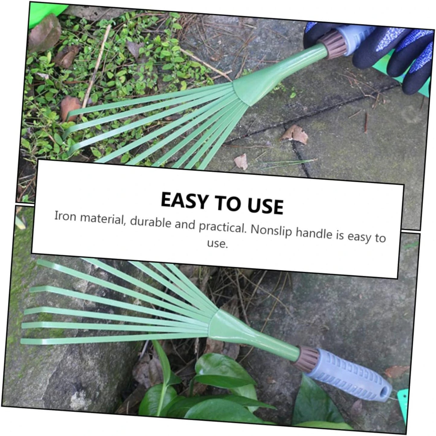 Efficient Gardening Rake Set - 6 Piece Durable Soil Work Garden Rakes - Essential Tools for Maintaining and Raking Soil in Your