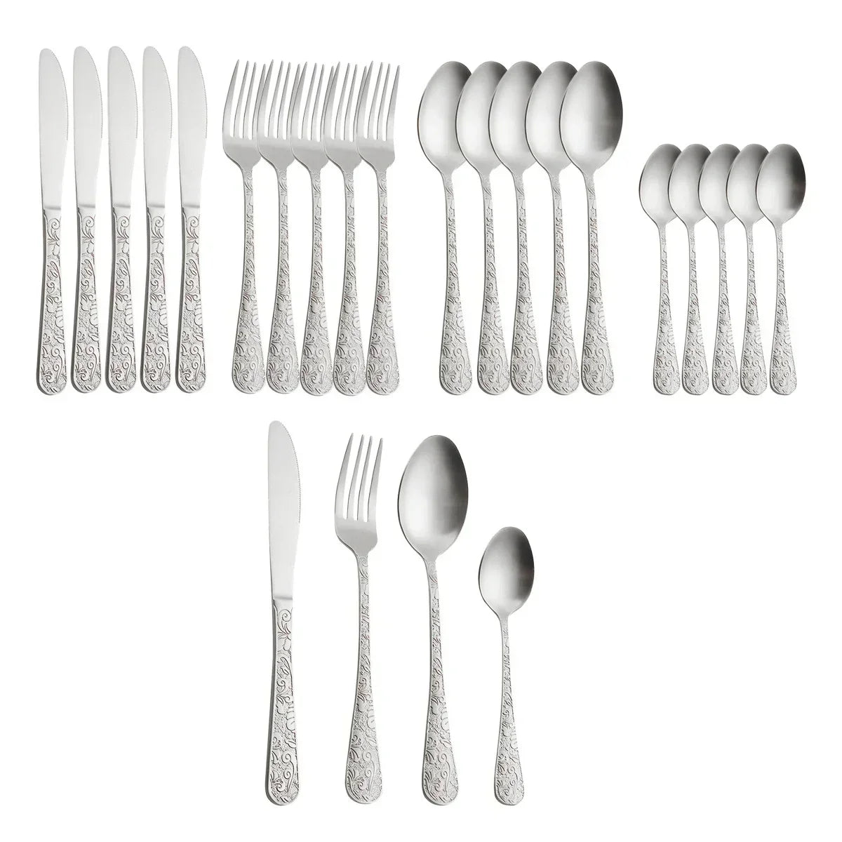 Elegant Western Tableware Set Golden Phoenix Pattern Stainless Steel Spoon and Fork Set Retro Relief Luxury Cutlery Home Decor