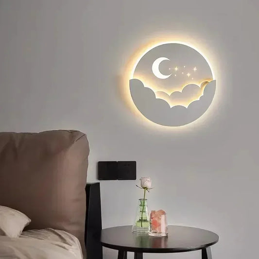 Modern LED Wall Lamp for Living Dining Bedroom Aisle Study Entryway Moon Sconce Light Indoor Home Decor Lighting Fixture Luster