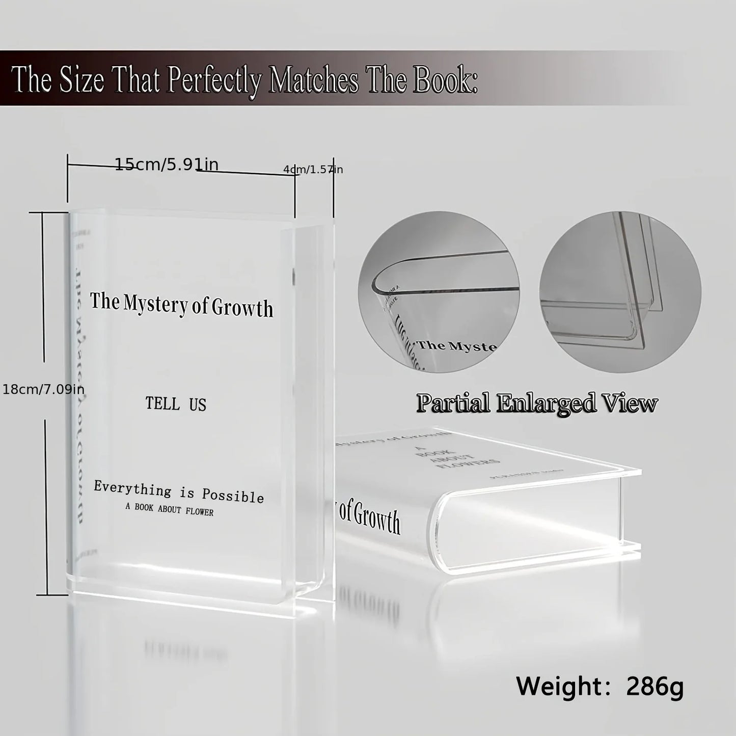 Unique Transparent Flower Vase & Book Vase Set for Bedroom Office Decoration - Aesthetic Room Décor Glass dome with base Rattan