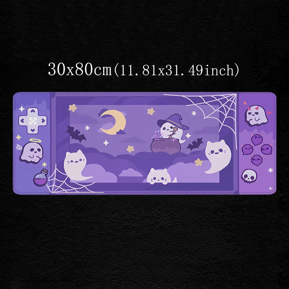 Cute Ghosts Gamer Desk Accessories Office Gaming Mats Mouse Pads Mousepad Anime Computer Table Mause Pad Mat Large Pc Xxl Setup