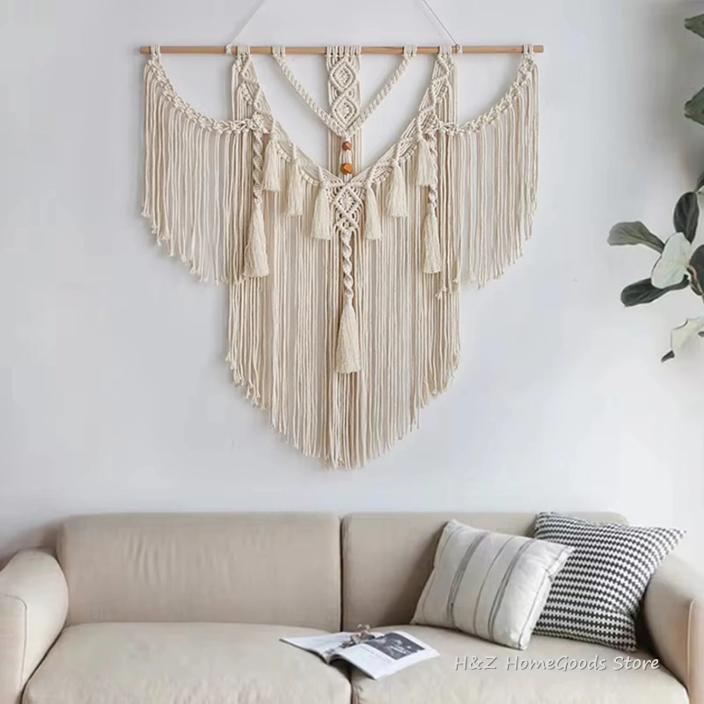 Big Macrame Wall Hanging Tapestry With Tassels Hand Woven Nordic Style  Living Room Bedroom House Art Decor  Decoration Brujeria