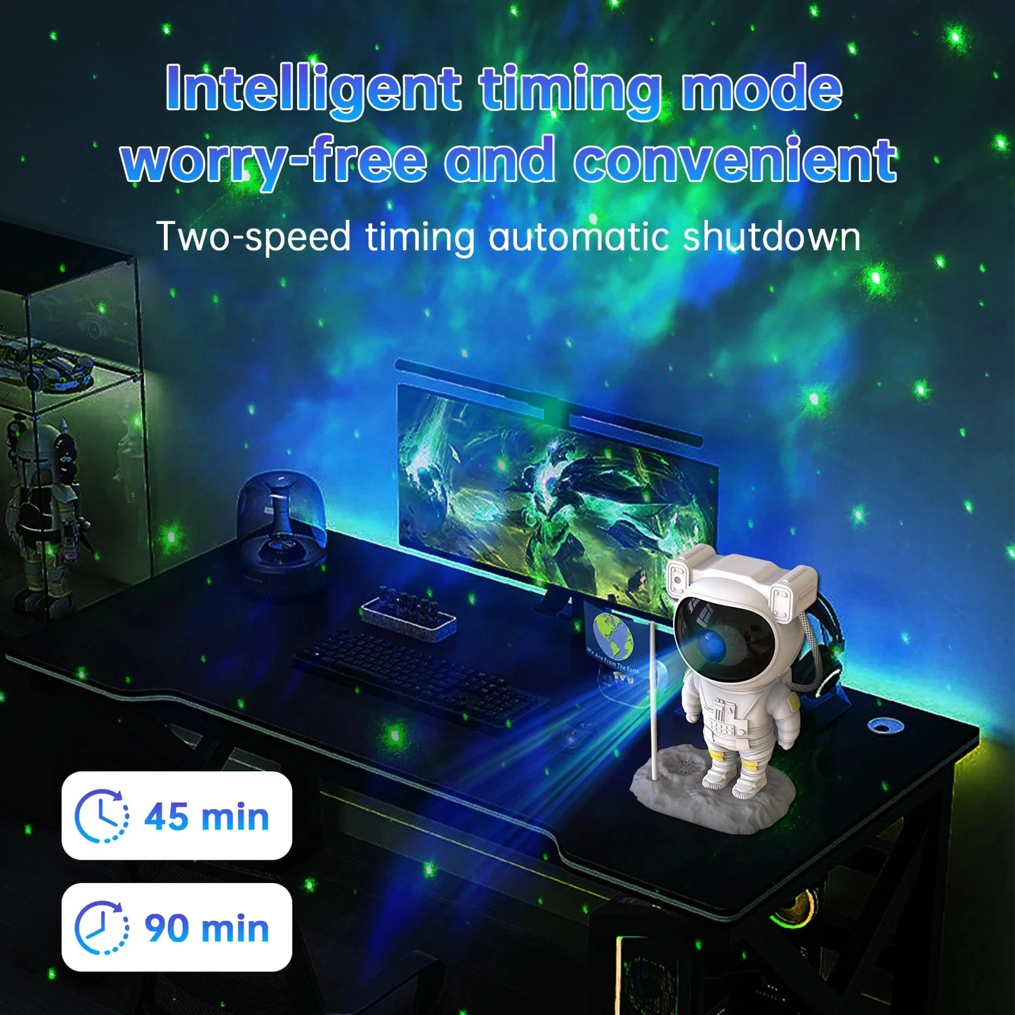 Astronaut Projector with Bluetooth Music Speaker App Control Timer Nebula Star Space Projector Night Light   Gift Small lamp Dad