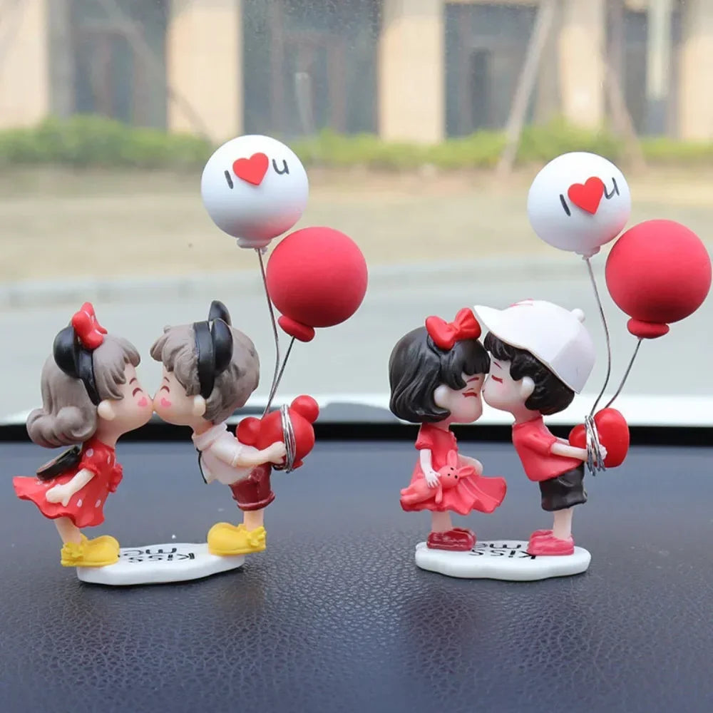 Romantic Cute Couple Small Ornaments Car Interior Home Decor Office Small Ornaments Valentines Day Gifts Figurines Miniatures