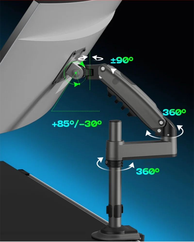 NB H100 Gas Spring 17-30" LCD LED Monitor Holder Arm Full Motion Desktop Ergonomic Monitor TV Mount Bracket Load 2-9 kgs