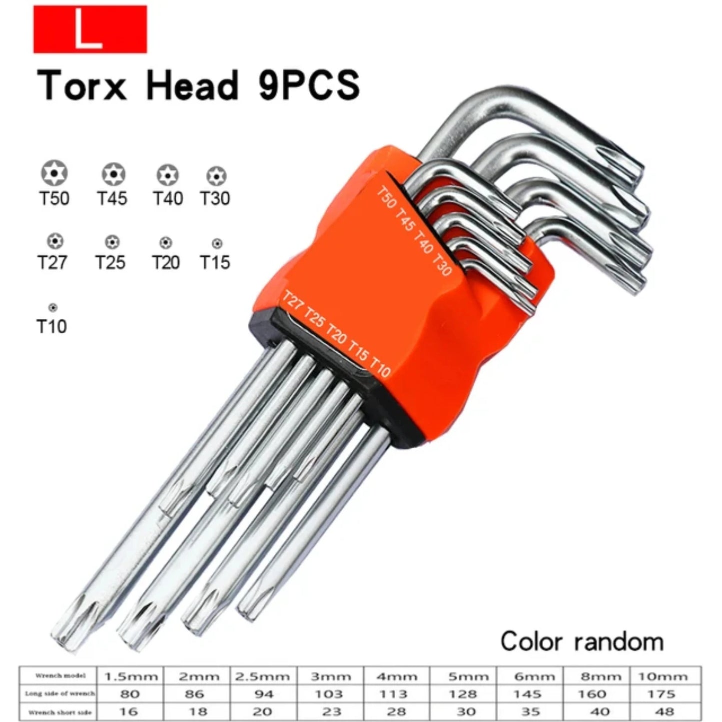 8PCS/9PCS L Type Double-End Screwdriver Hex Wrench Set Allen Key Hexagon Flat Ball Torx Star  Spanner Key Set Hand Tools Tool