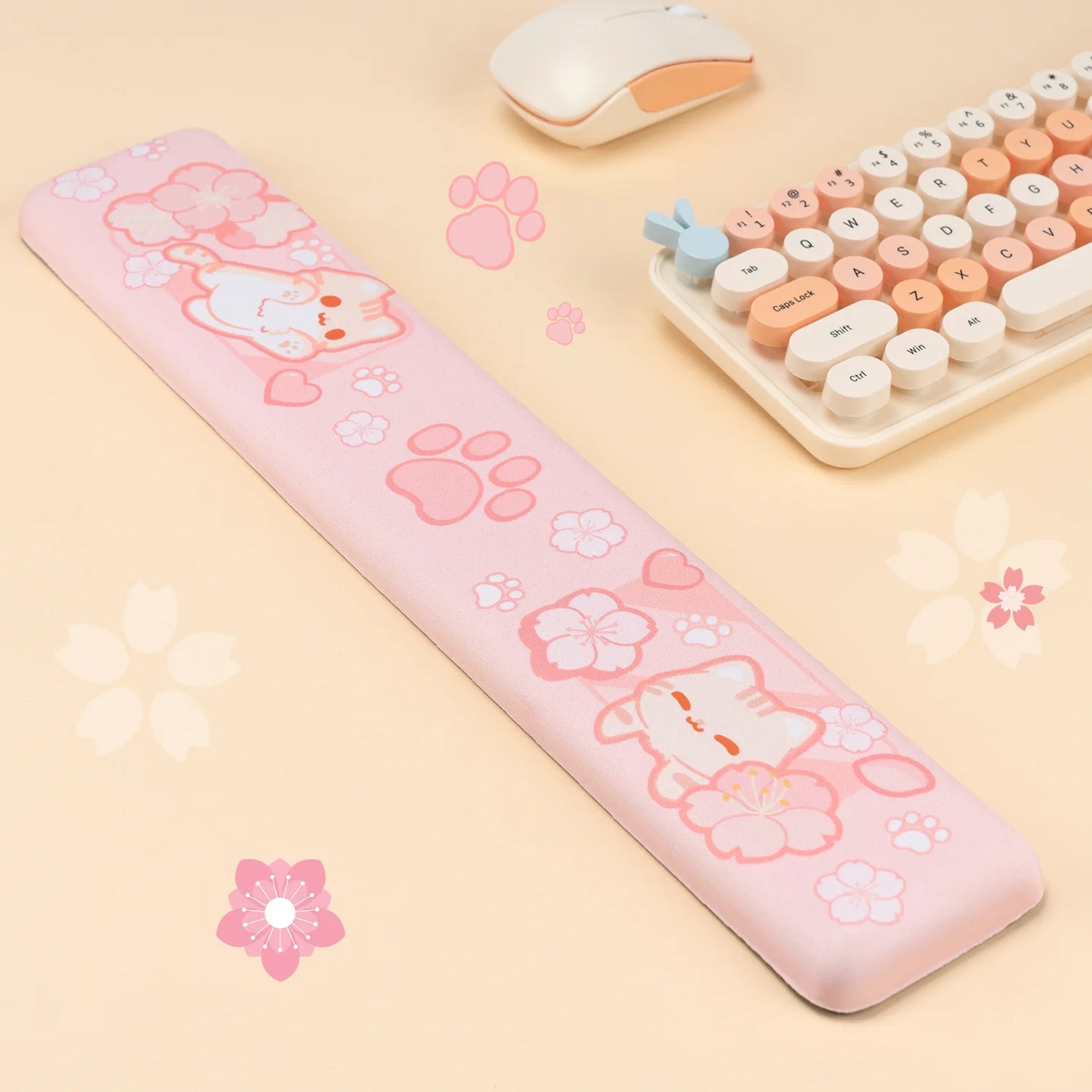 Wrist Rest Keyboard Sakura Cat Computer Desk Accessories Desk Mat Gamer Table for Pc Gaming Setup Mause Ped Pc Gamer Complete