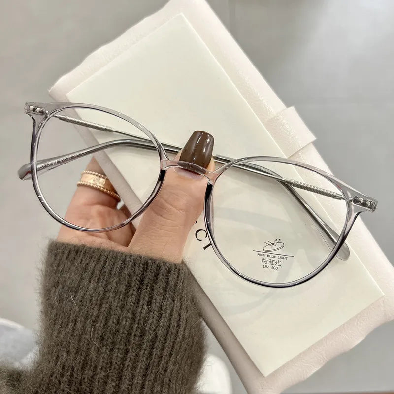 2021 New unisex round polygon glasses for men women metal frame glasses plain glasses Nearsighted Eyewear Glasses -1.0 -2.5 -2