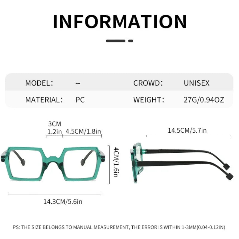 نظارات قراءة مربعة جديدة رائجة لعام 2024 بإطار نظارات كمبيوتر للرجال والنساء للجنسين نظارات ريترو لطول النظر الشيخوخي 0+1.0+1.5+4.0